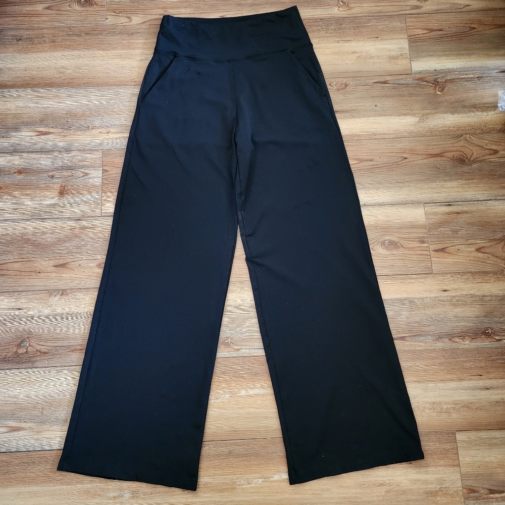 Kiragrace Wide Leg Pants Women's L Black Classic High Waist